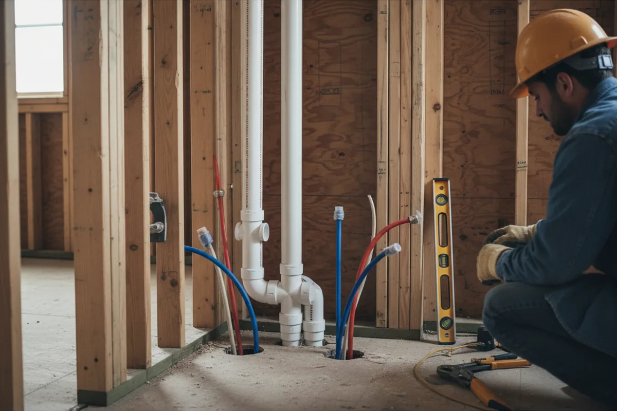 Drain and supply rough-in during Garbage Disposal Repair in Etta